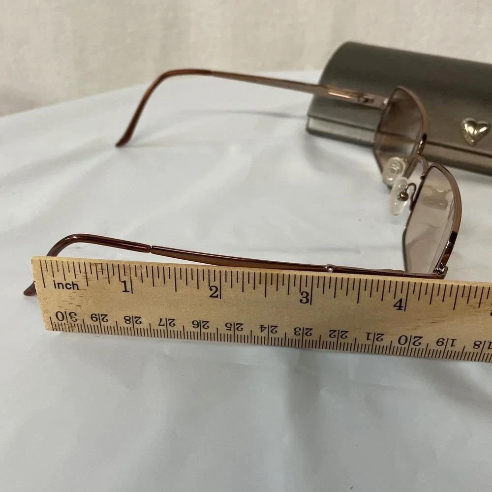 Vintage‎ Y2K Carolee CL 706 Copper Metal Rectangular Eyeglasses Frames with Case